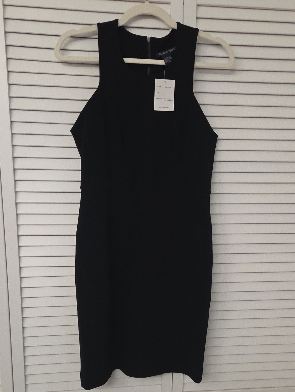 Boston Proper Black Midi Sheath Dress
